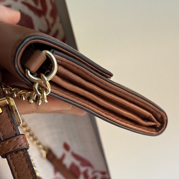 Michael Kors Tan Leather Crossbody Bag with Gold Accents - Picture 5 of 13